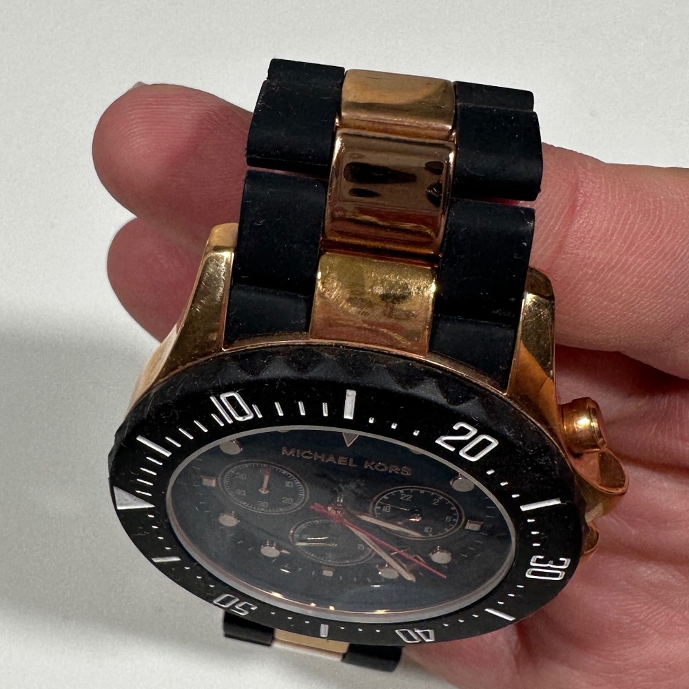 Michael Kors Black & Rose Gold Watch - Picture 3 of 7